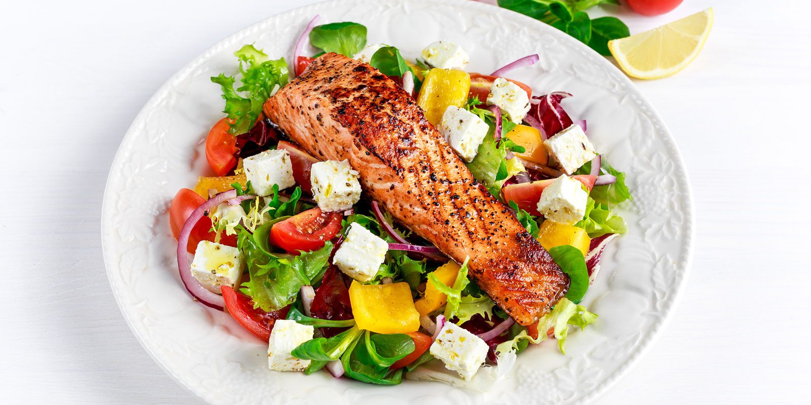 Baked Salmon With Salad