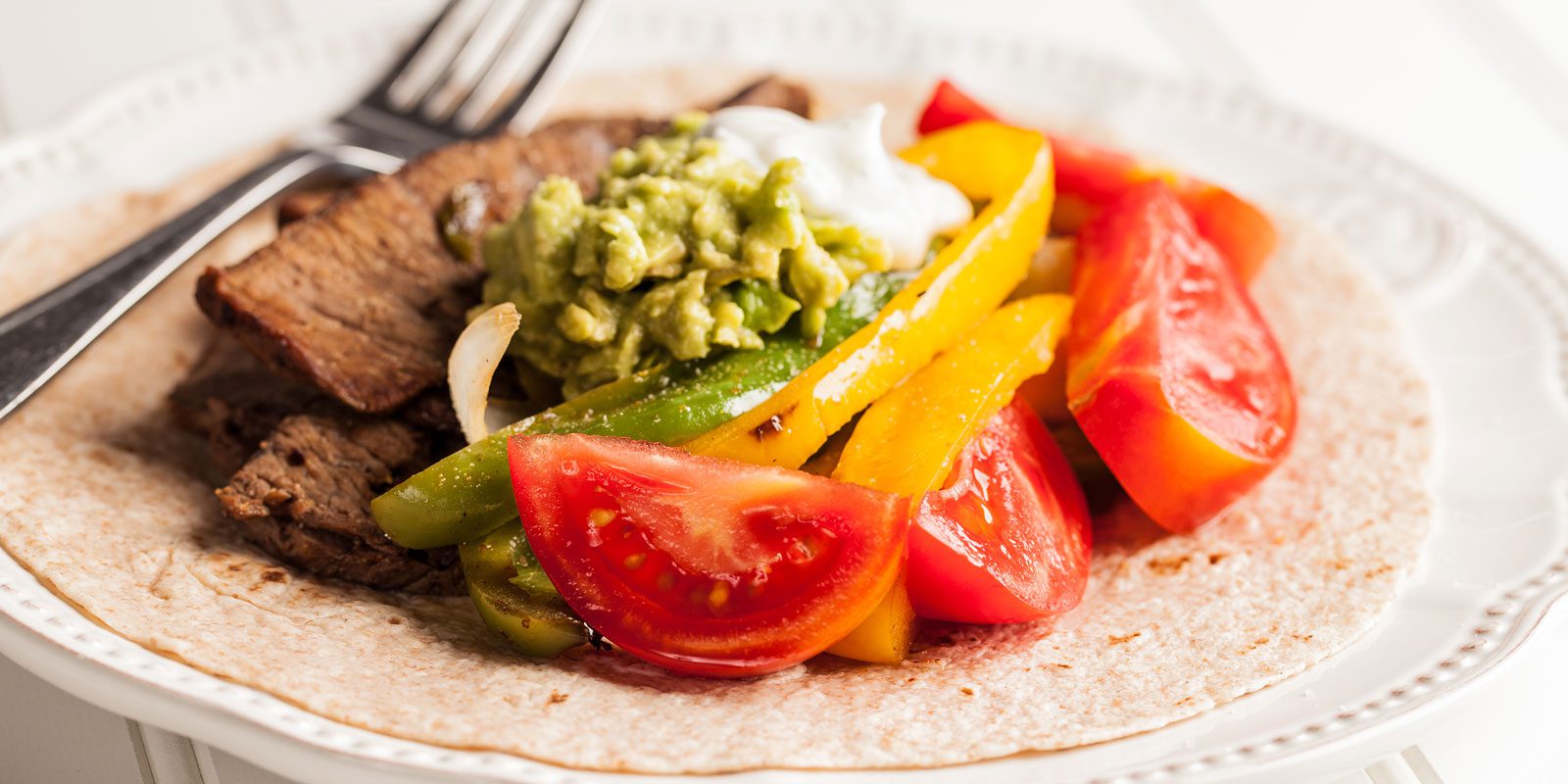 Lean Steak and Salad Wholemeal Wrap With Guacamole