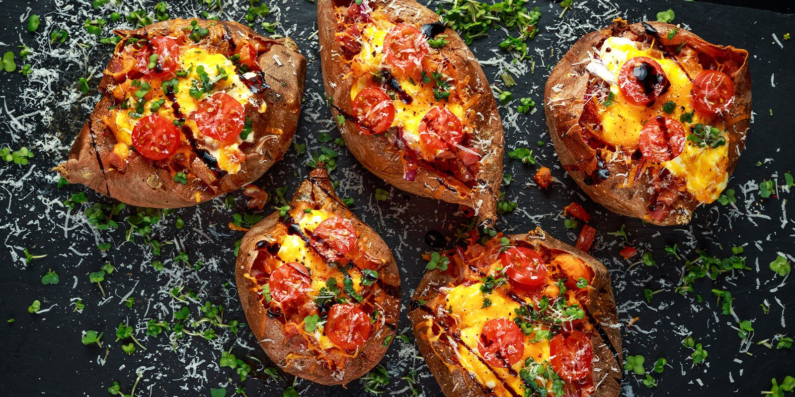 Pizza Stuffed Sweet Potatoes